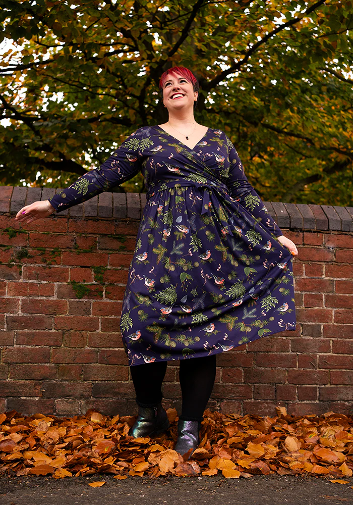 Agnes Bird & Pinecone Print Midi Dress - Image 3