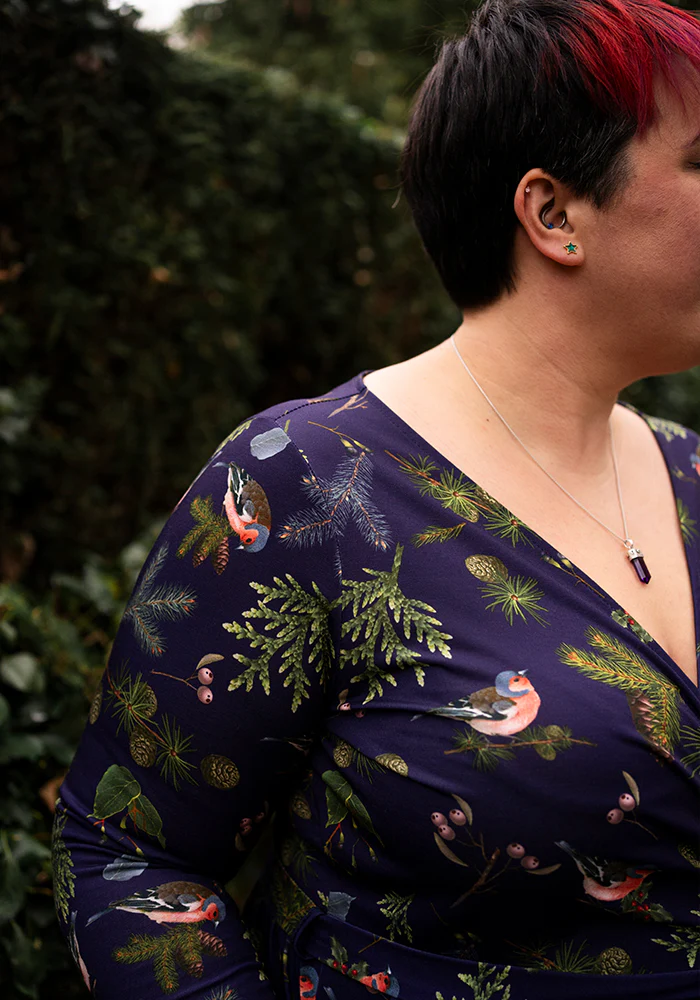 Agnes Bird & Pinecone Print Midi Dress - Image 4