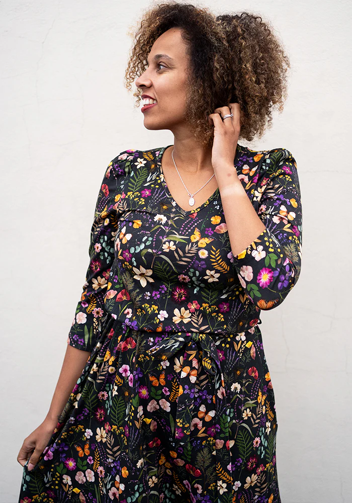 Alizia Pressed Floral Print Midi Cotton Dress - Image 10