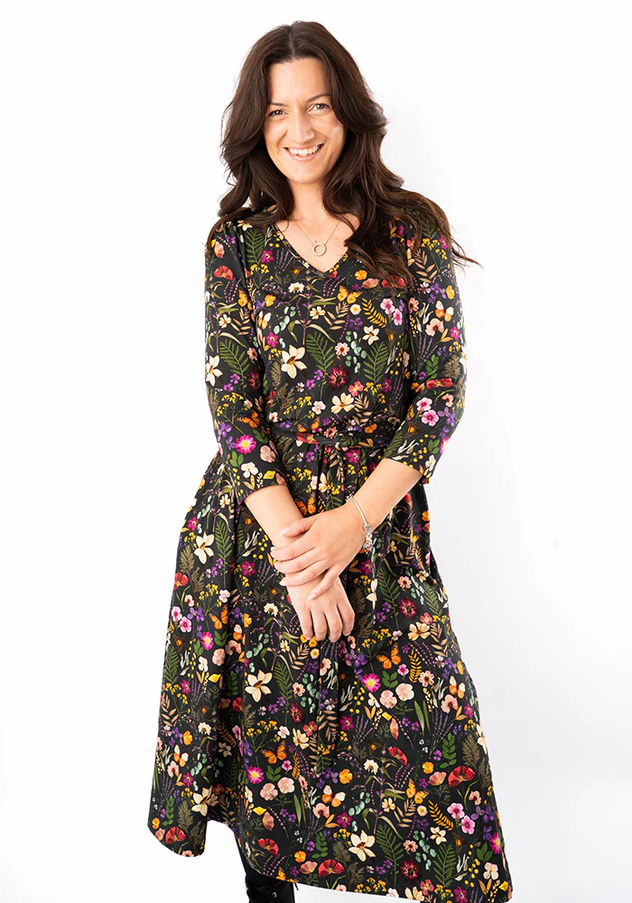 Alizia Pressed Floral Print Midi Cotton Dress - Image 3