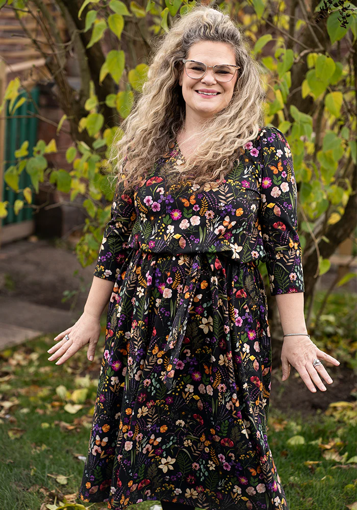 Alizia Pressed Floral Print Midi Cotton Dress - Image 7