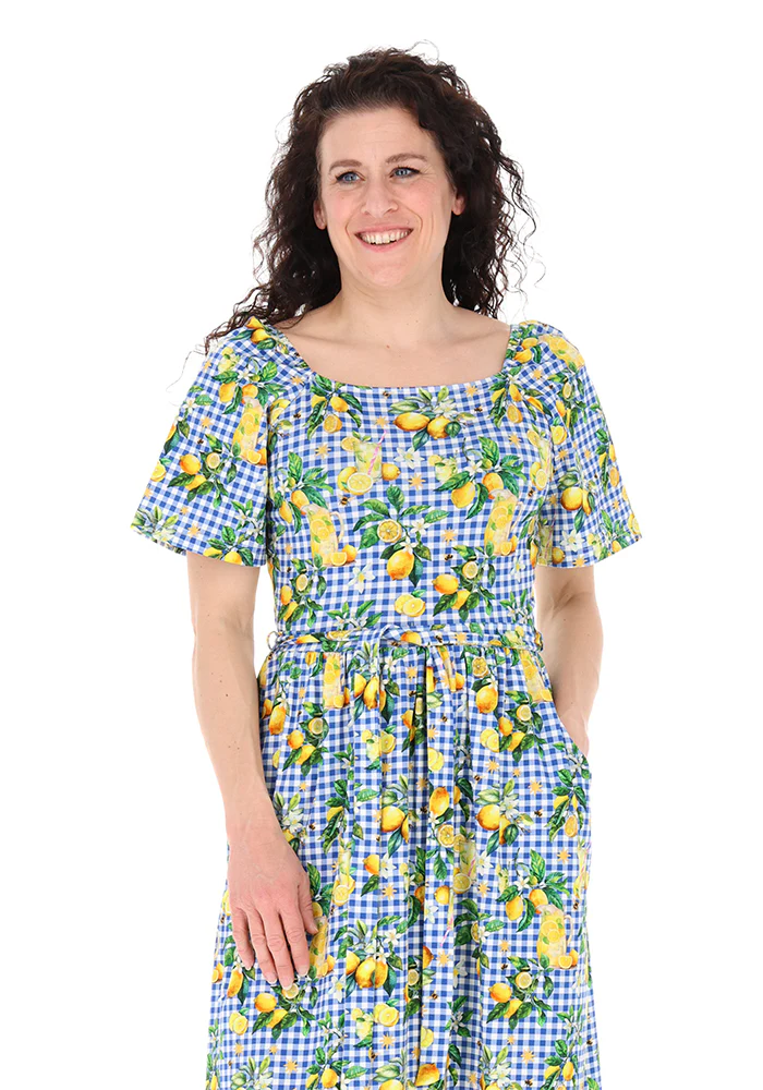 Amalia Lemonade Print Cotton Midaxi Dress - Image 5