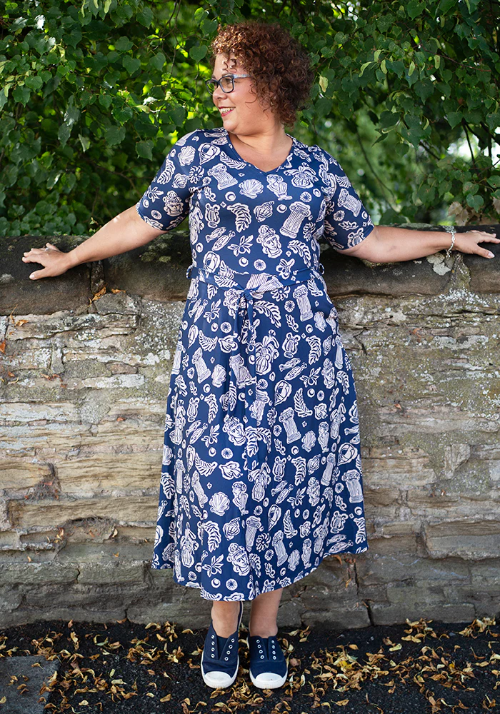 Amalthea Greek Print Midi Dress - Image 11