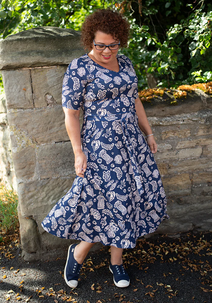 Amalthea Greek Print Midi Dress - Image 9