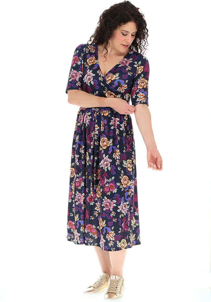 Amber Ornate Dragon Print Midi Dress - Image 5