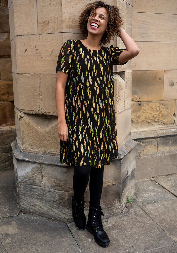 Anissa Lurex Tiered Hem Dress - Image 11