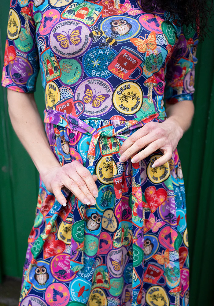 Annika Badges Print Dress - Image 11