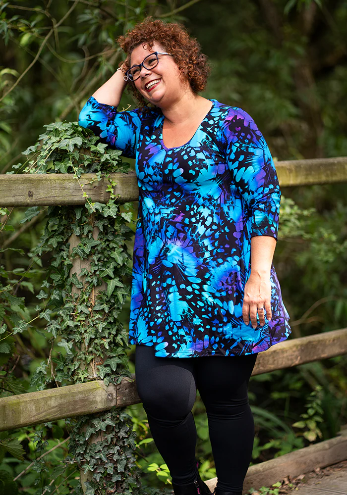 Ashton Abstract Butterfly Wing Cotton Tunic - Image 3