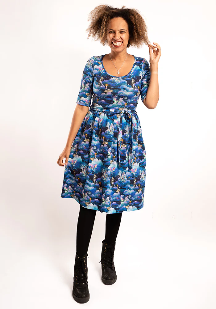 Astryn Fairytale Story Print Cotton Dress