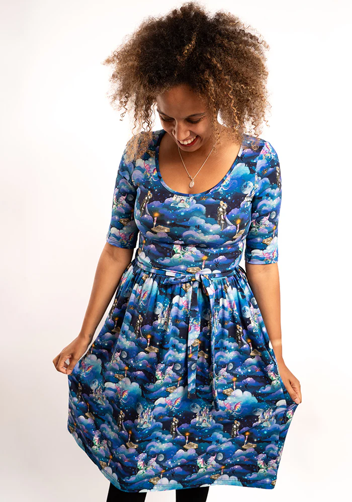 Astryn Fairytale Story Print Cotton Dress - Image 8
