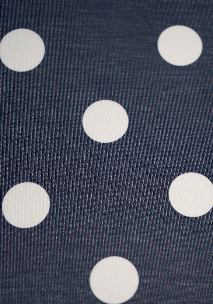 Avani Polka Dot Print Square Neck Jersey Top (Navy & White) - Image 2