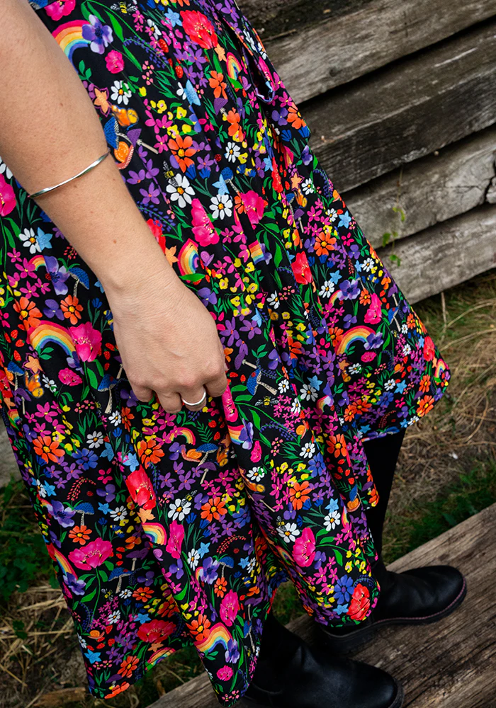 Ayla Rainbow Garden Print Swing Dress - Image 4
