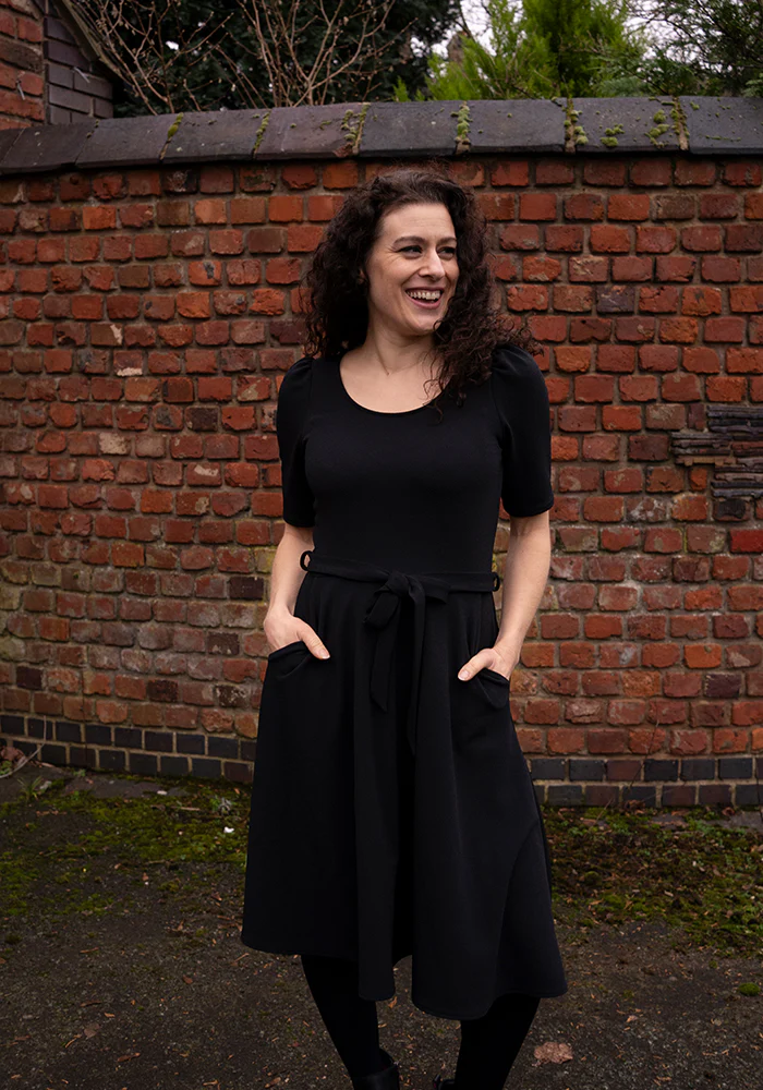 Becca Black Textured Crepe Dress - Image 3