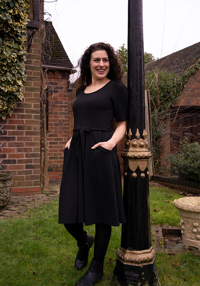 Becca Black Textured Crepe Dress - Image 4