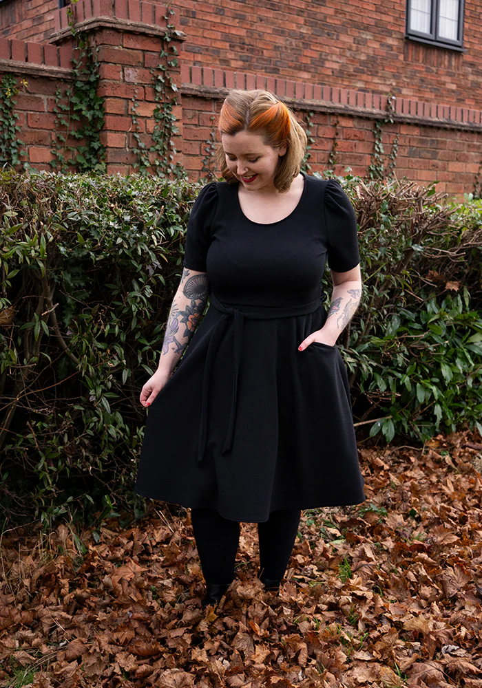 Becca Black Textured Crepe Dress - Image 6