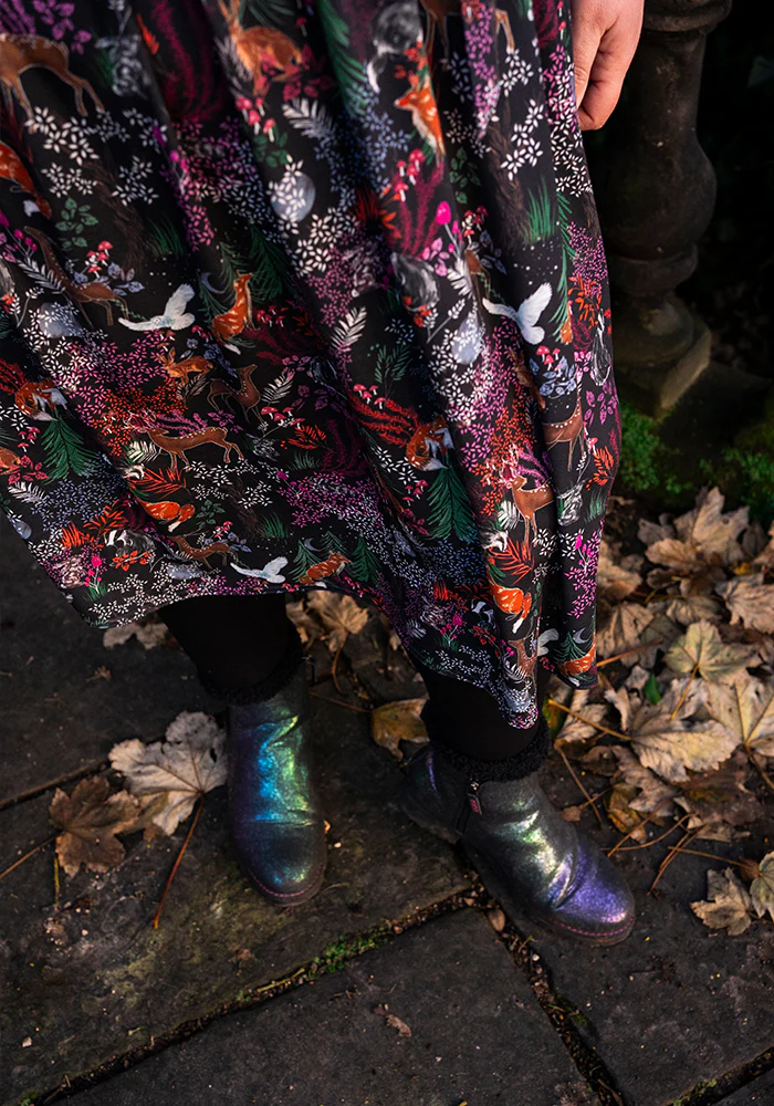 Birkley Animal Forest Print Midi Dress - Image 5