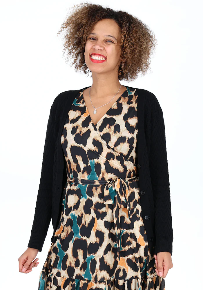 Black Chevron Knit Cardigan - Image 7