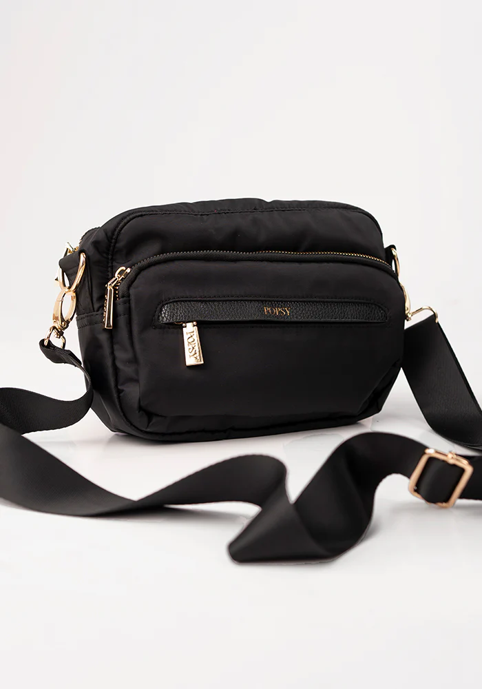 Black Cross Body Bag with Interchangeable Straps - Image 4