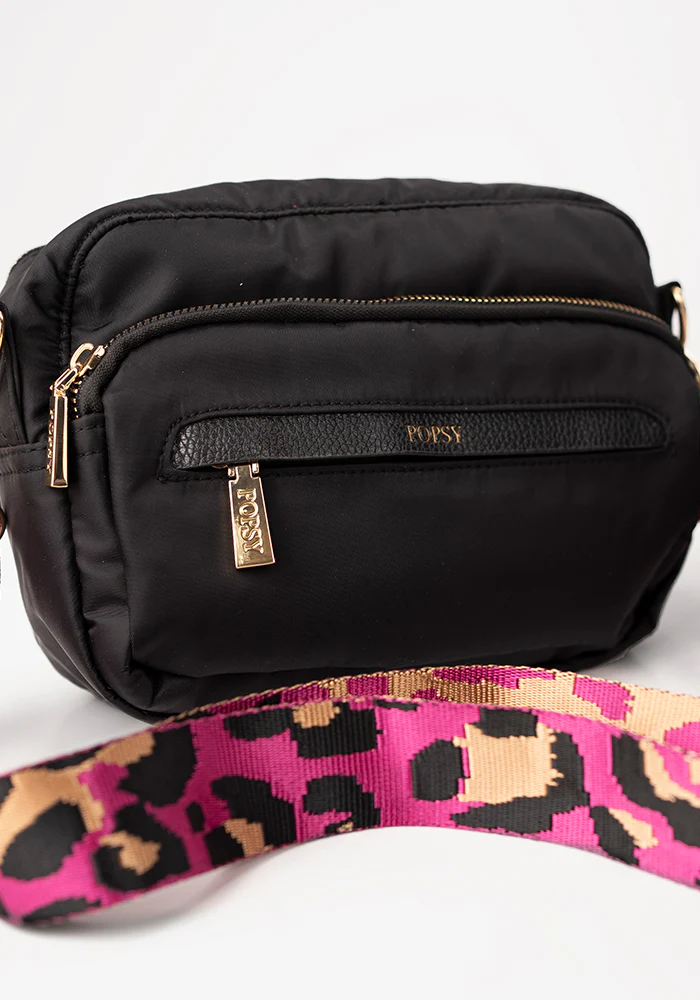 Black Cross Body Bag with Interchangeable Straps - Image 9