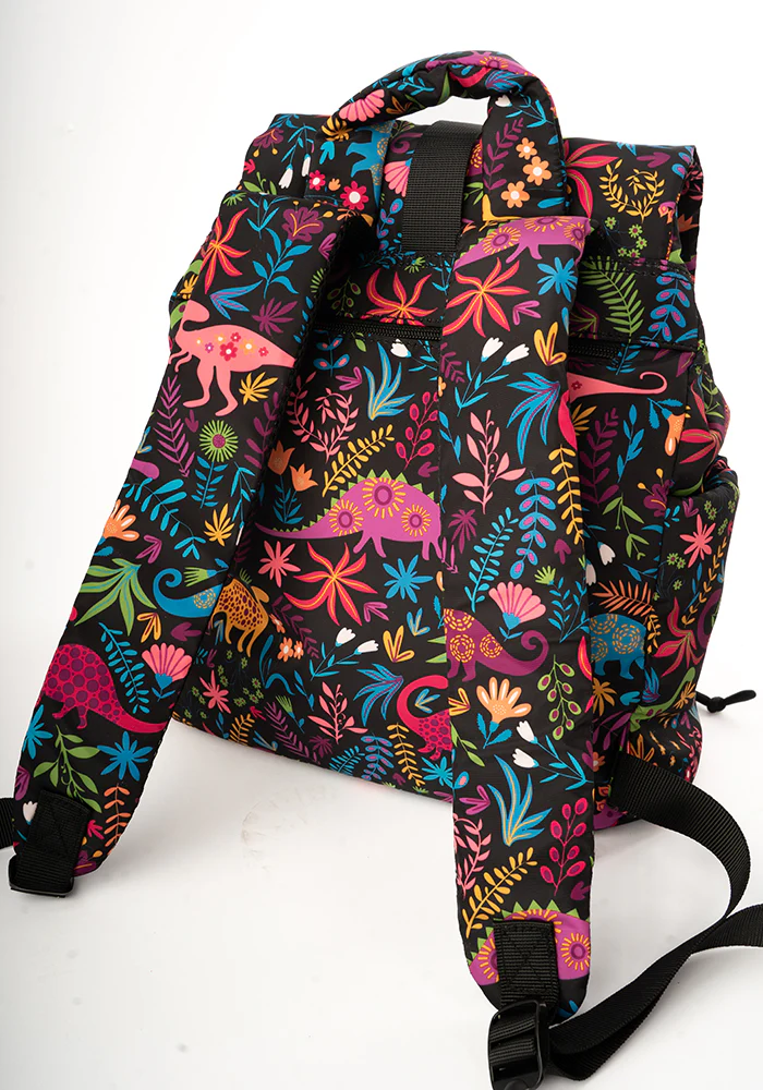 Black Dinosaur Print Drawstring Rucksack - Image 6