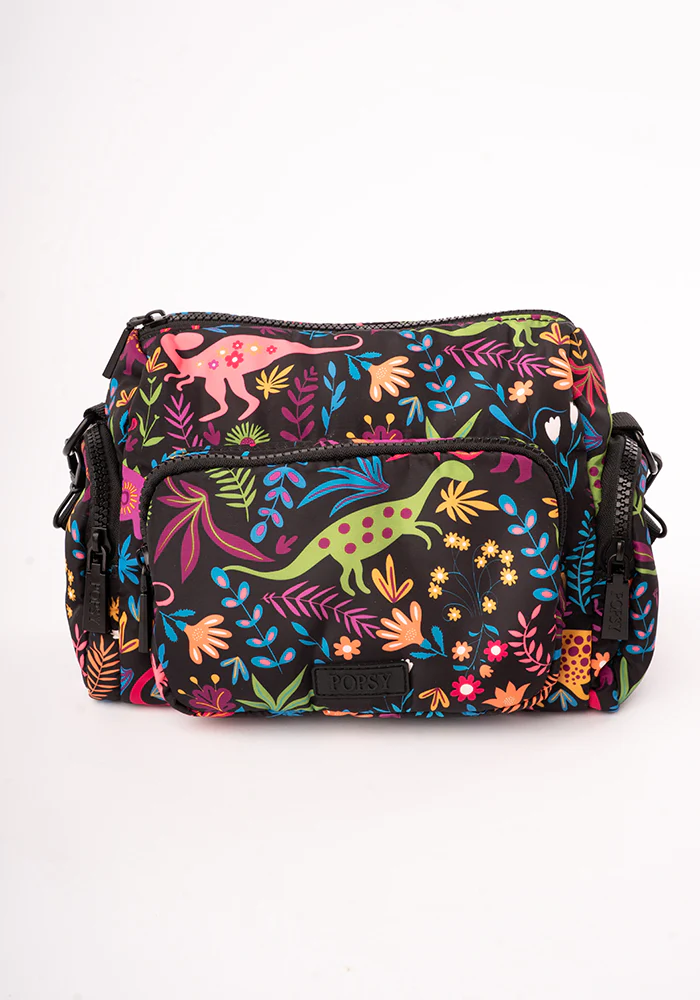 Black Dinosaur Print Cross Body Bag - Image 2