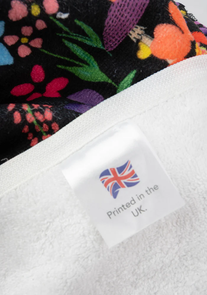 Large Garden Rainbow Floral Print Towel - Image 4