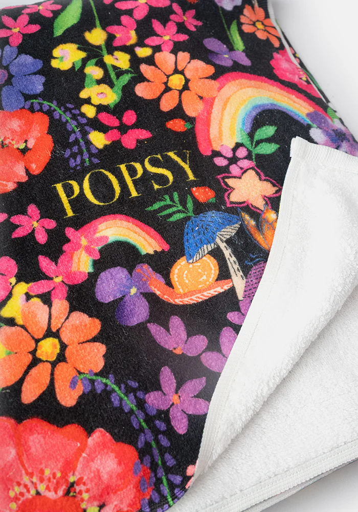 Large Garden Rainbow Floral Print Towel - Image 7
