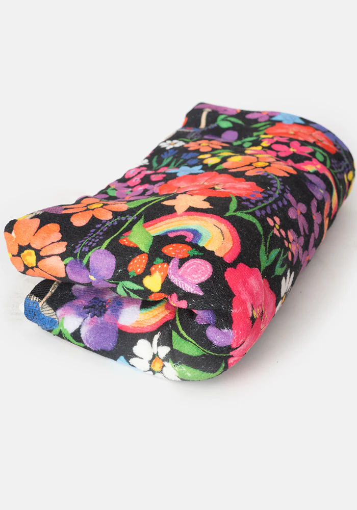 Large Garden Rainbow Floral Print Towel - Image 8