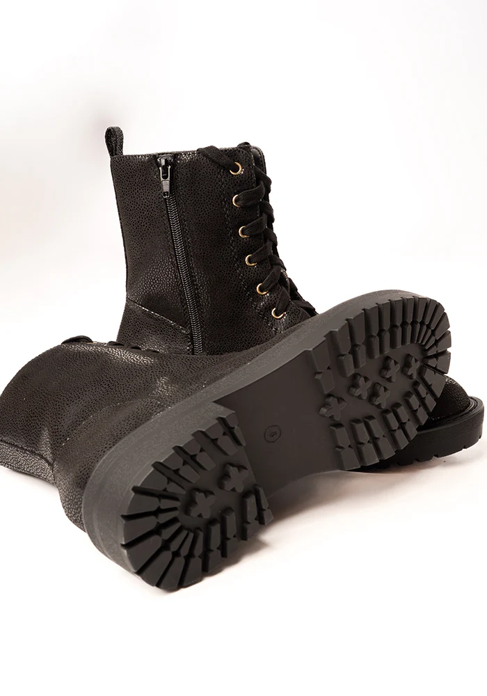 Black Shimmer Lace Up Boot - Image 5