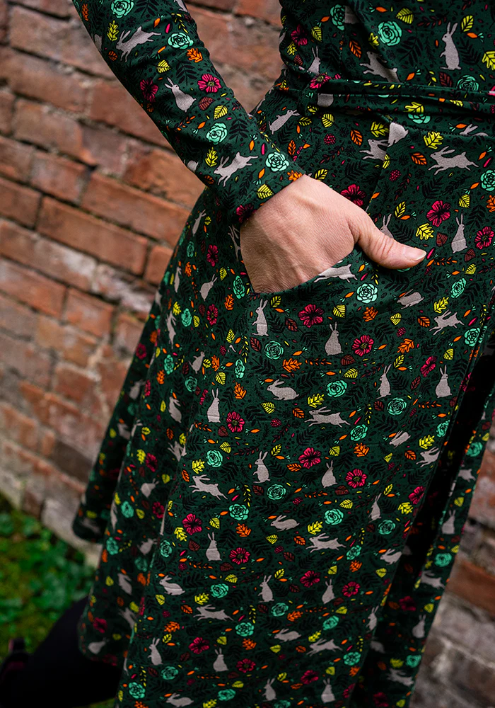 Briar Green Rabbit Print Cotton Dress - Image 2