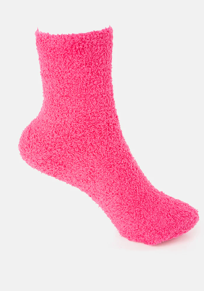 Bright Pink Fluffy Socks - Image 2