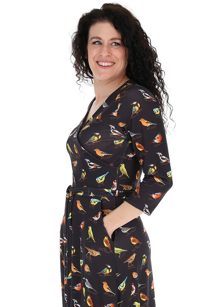 Brioni Bird Print Jersey Midi Dress - Image 4