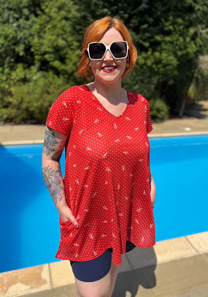 Brisa Polka Dot & Lobster Print Tunic
