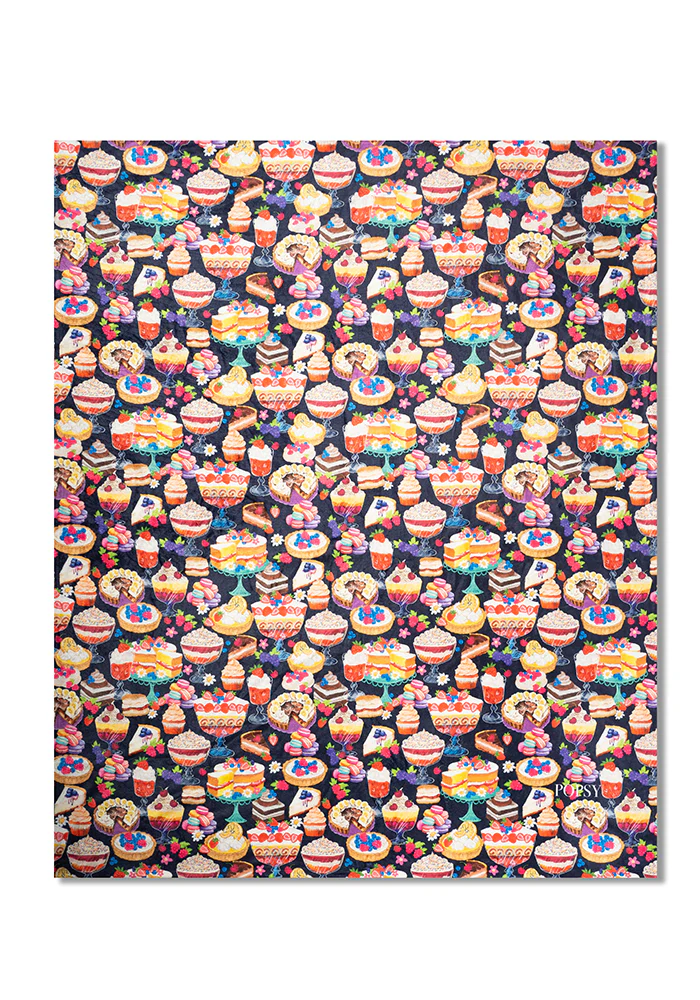 Cake & Desserts Print Pop-under Plush Blanket - Image 5