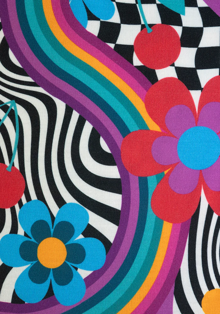 Camden Groovy Hippy Print Jersey Midi Dress - Image 2