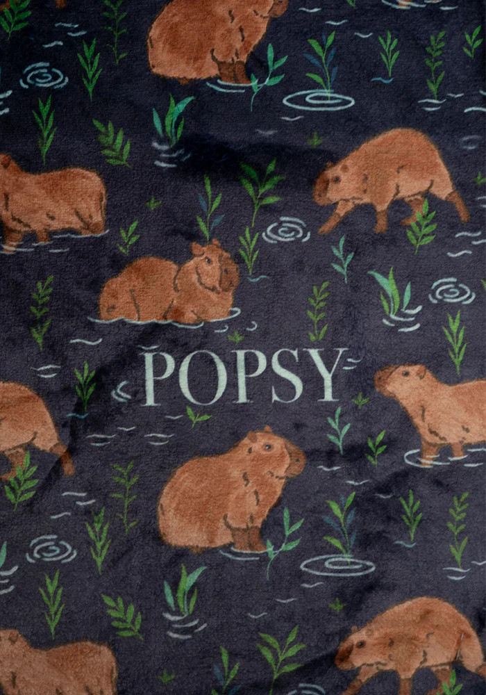 Capybara Print Plush Throw Blanket (Pop-Under) - Image 3