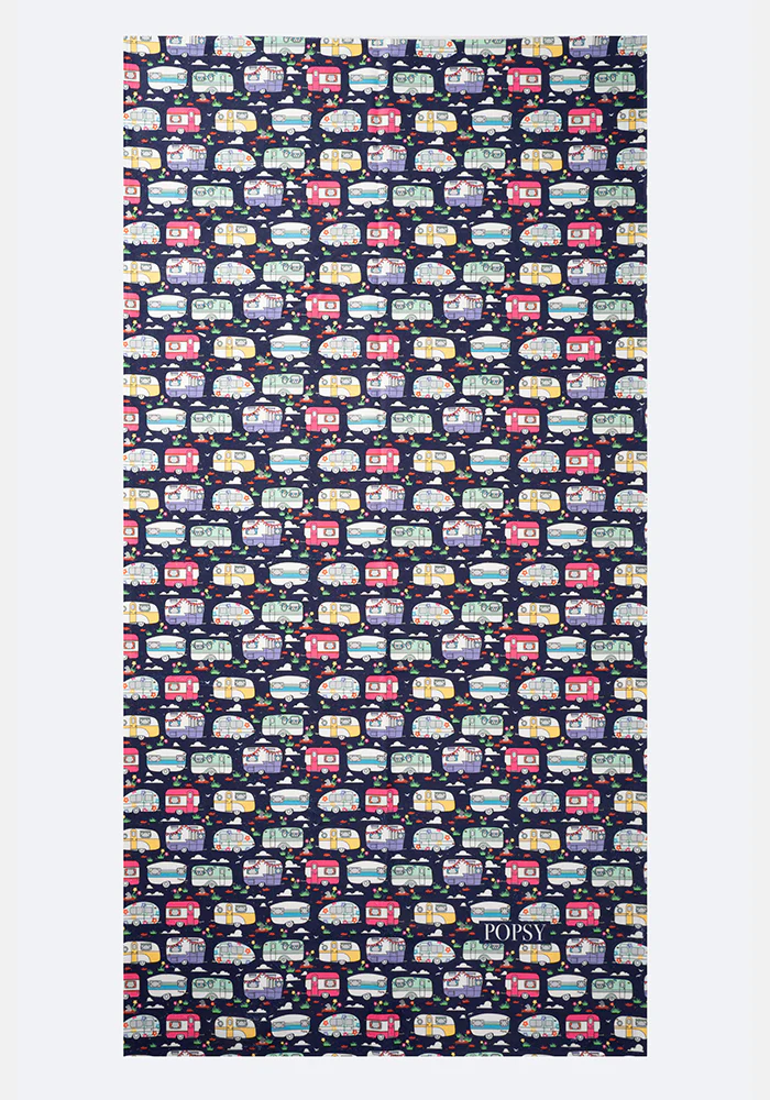 Caravan Print Large Towel