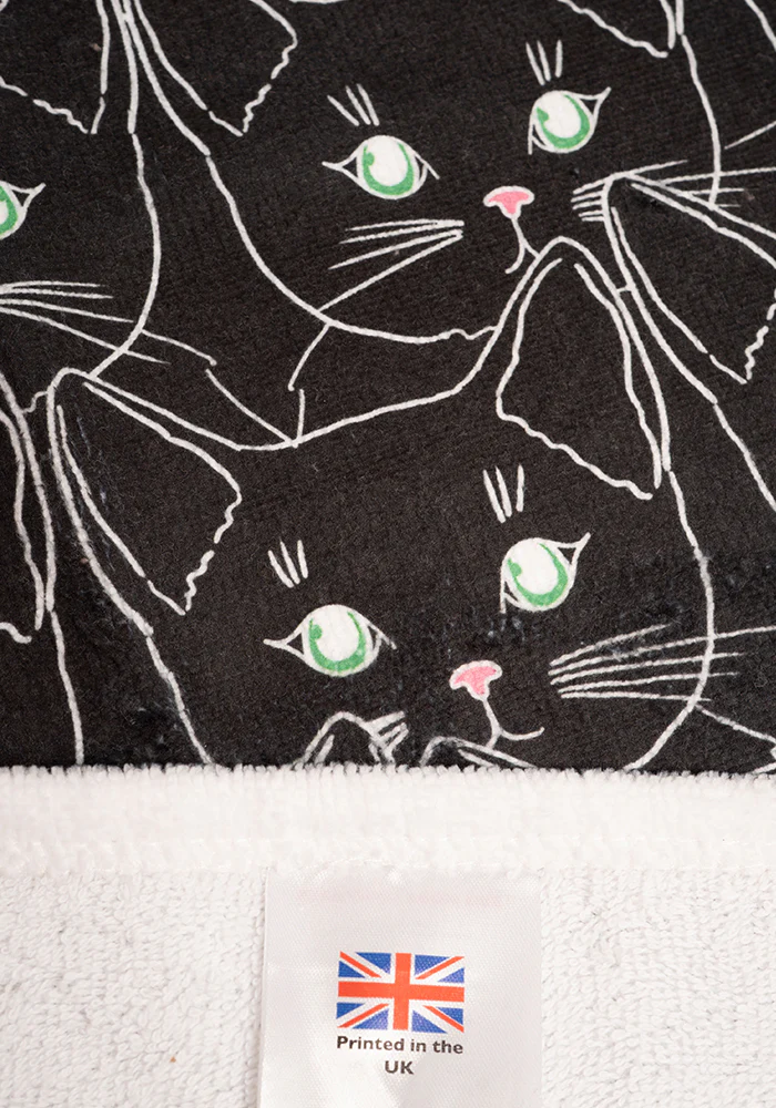 Cat Faces Print Hand Towel - Image 3