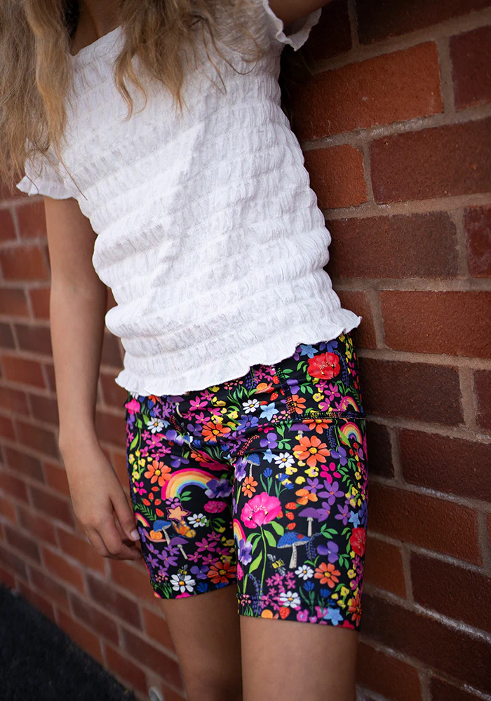 Children’s Garden Rainbow Print Cycling Shorts - Image 4
