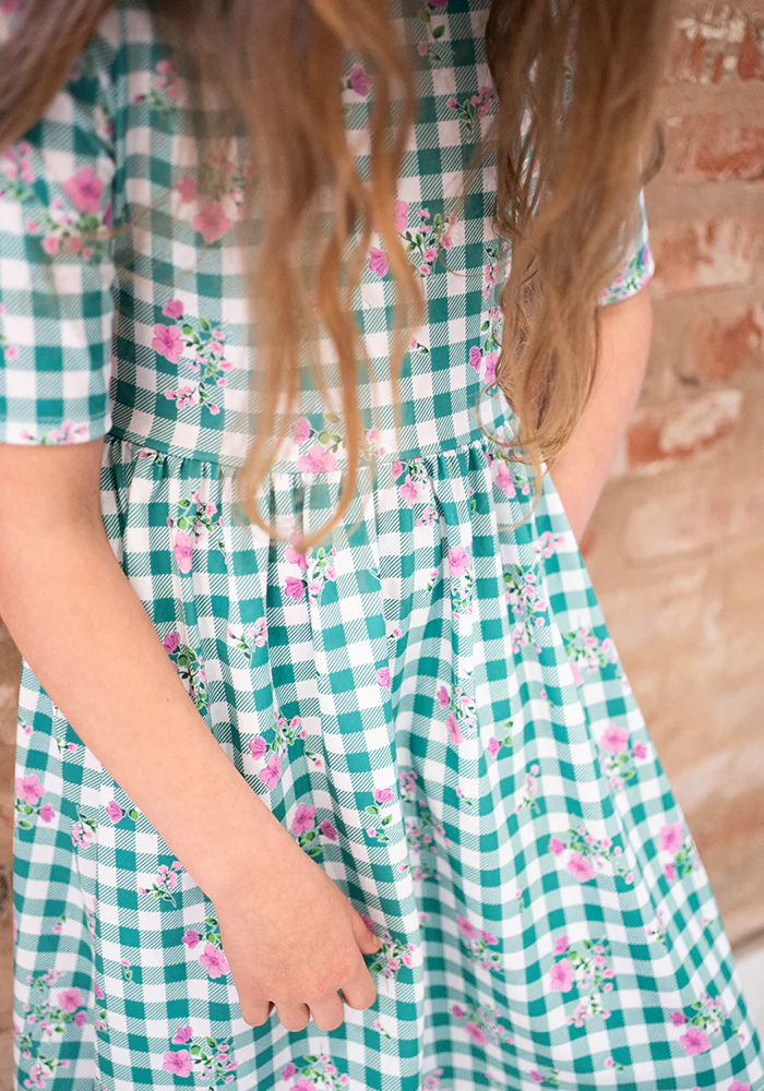 Children's Ditsy Check Print Dress (Margery) - Image 3