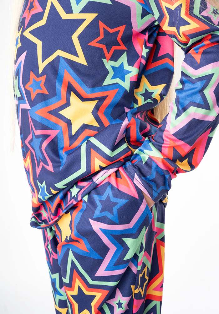 Children's Navy Starburst Print Pyjama Set (Ara) - Image 3