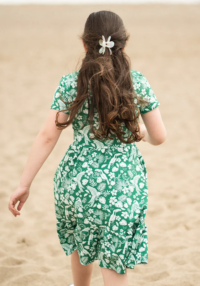 Children's Green Paradise Print Cotton Dress (Aloise) - Image 4