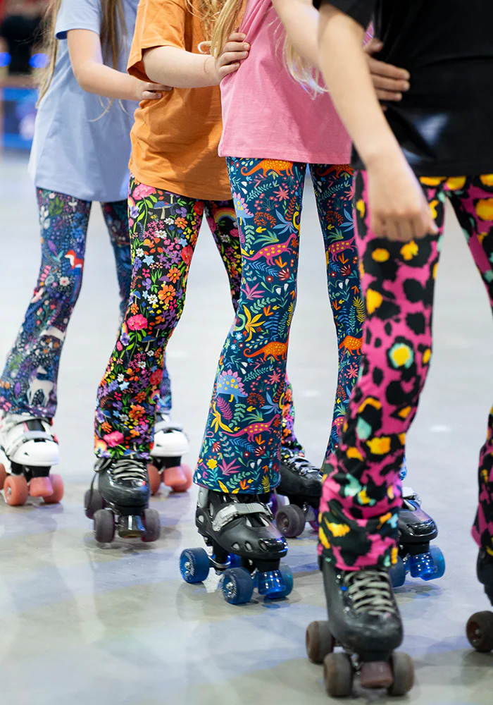 Children's Pink Animal Print Flare Leggings - Image 12