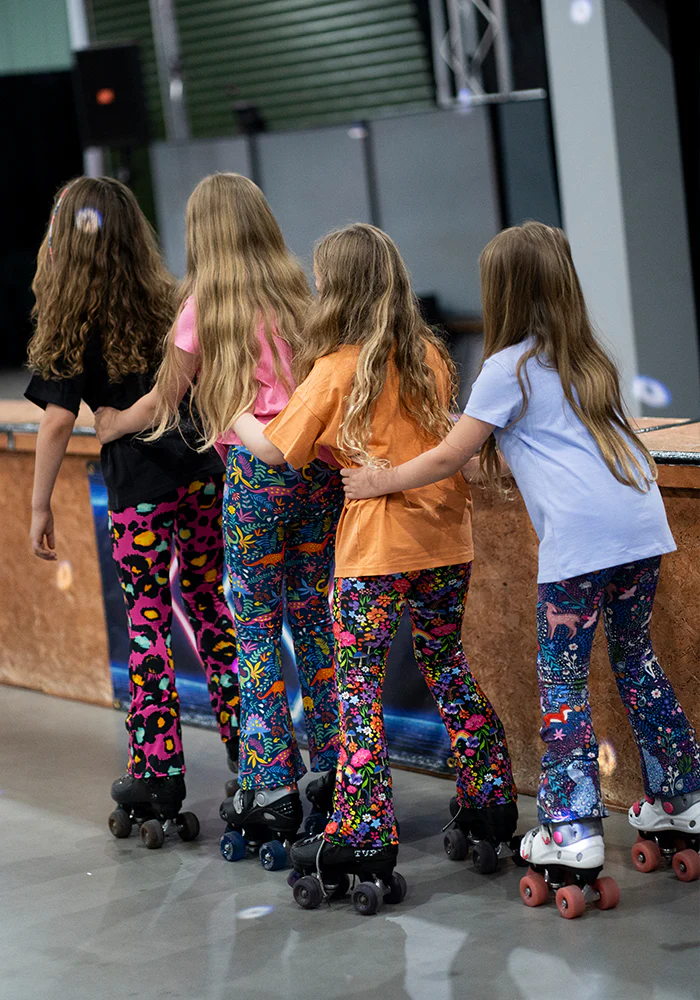 Children's Pink Animal Print Flare Leggings - Image 5