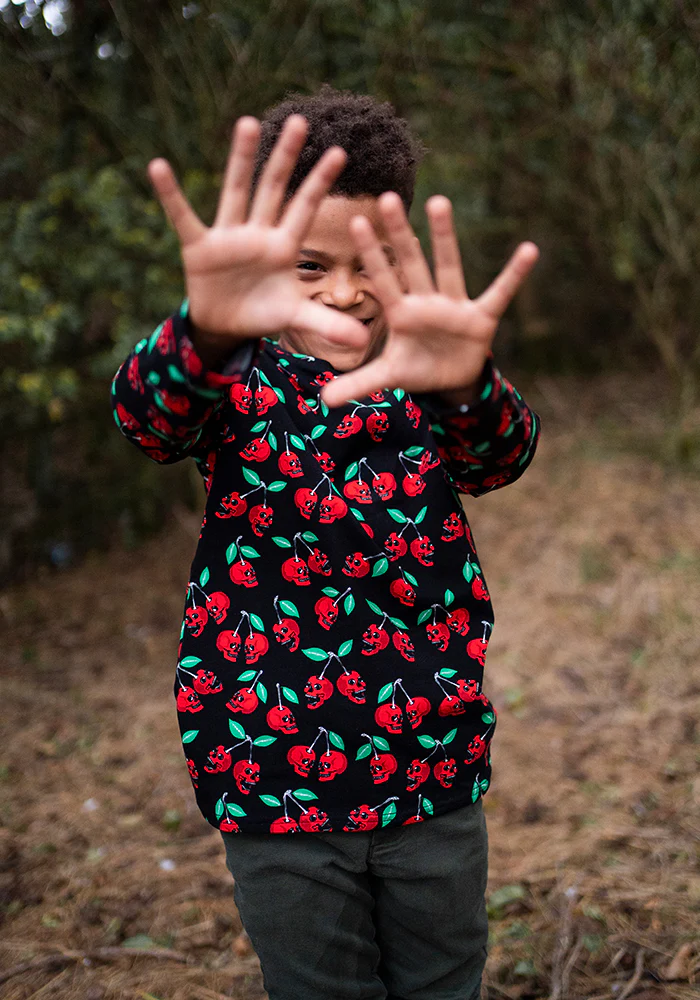 Children's Skull Cherries Print Cotton T-Shirt (Morella) - Image 6