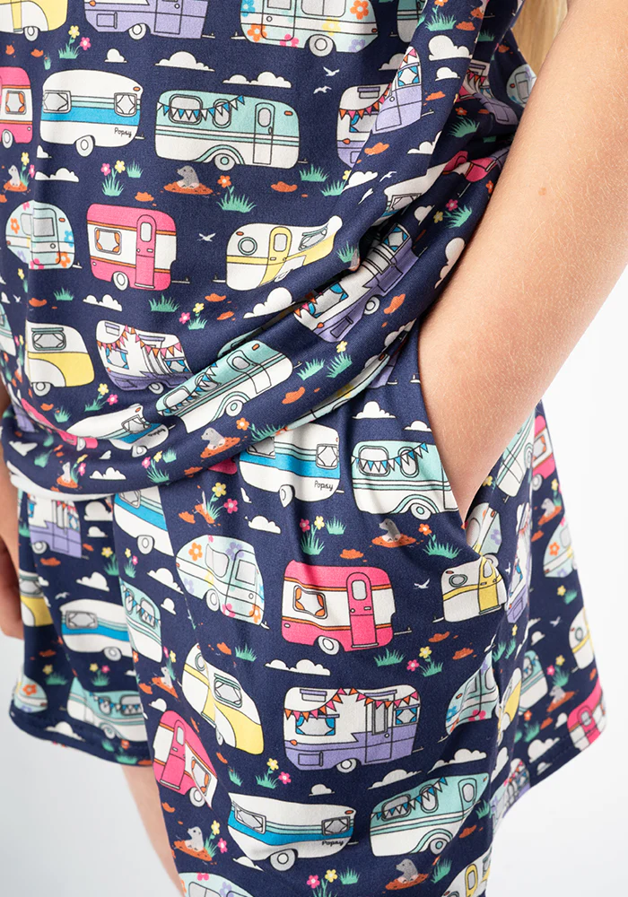 Children's Vintage Caravan Print Pyjama Set (Chrissy) - Image 3