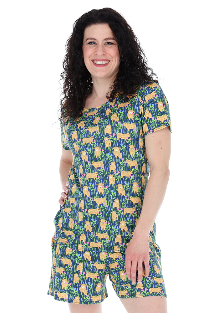 Chrissy Highland Cow Print Short Pyjama Set - Image 4