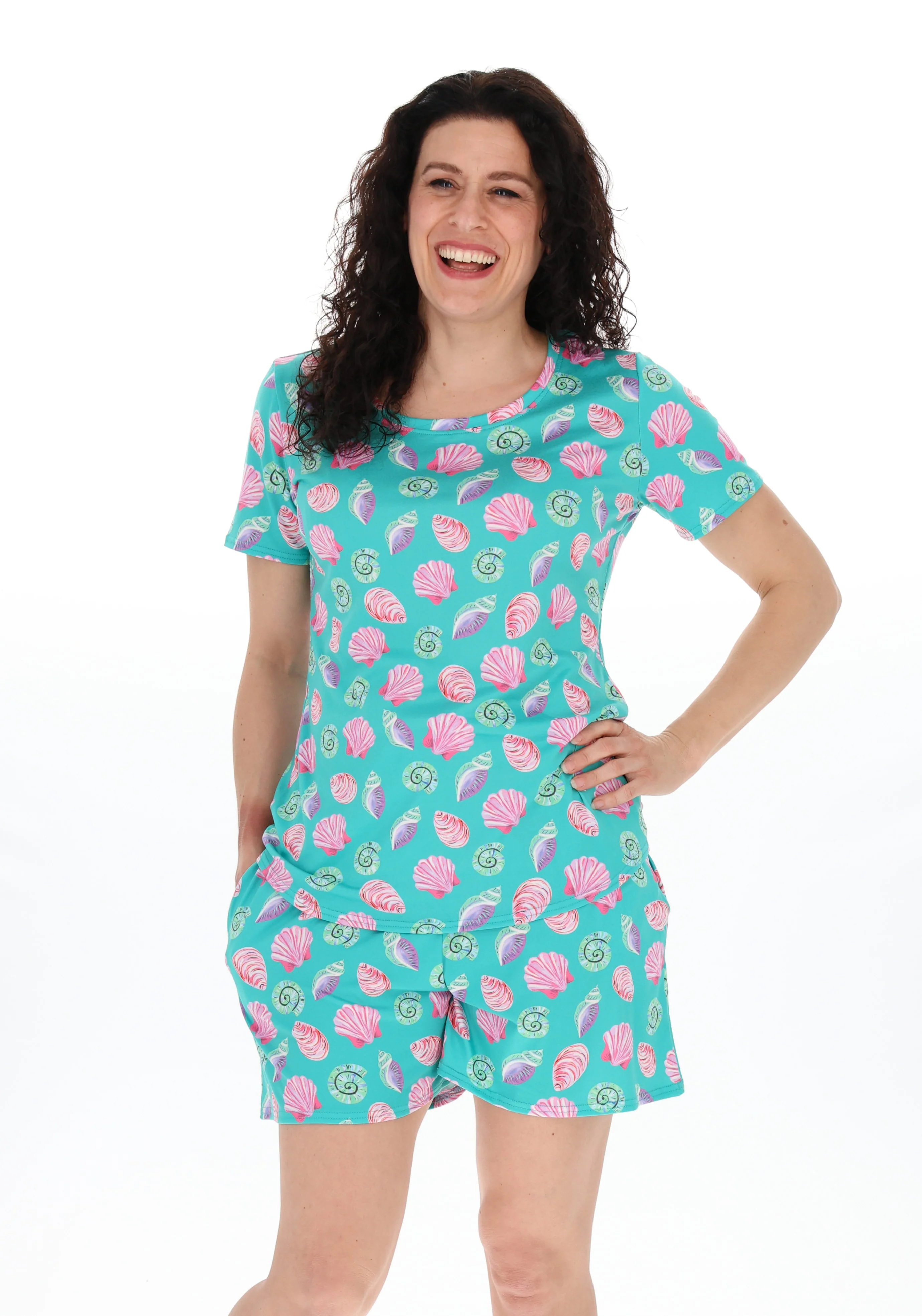 Chrissy Shell Print Short Pyjama Set - Image 3
