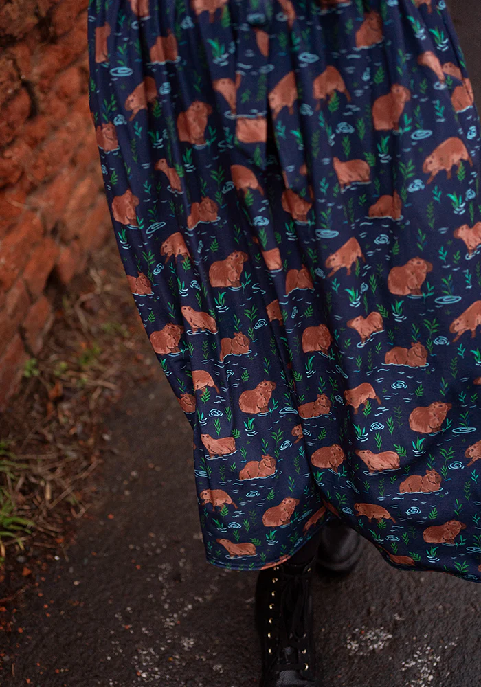 Cicely Capybara Print Jersey Midi Dress - Image 7