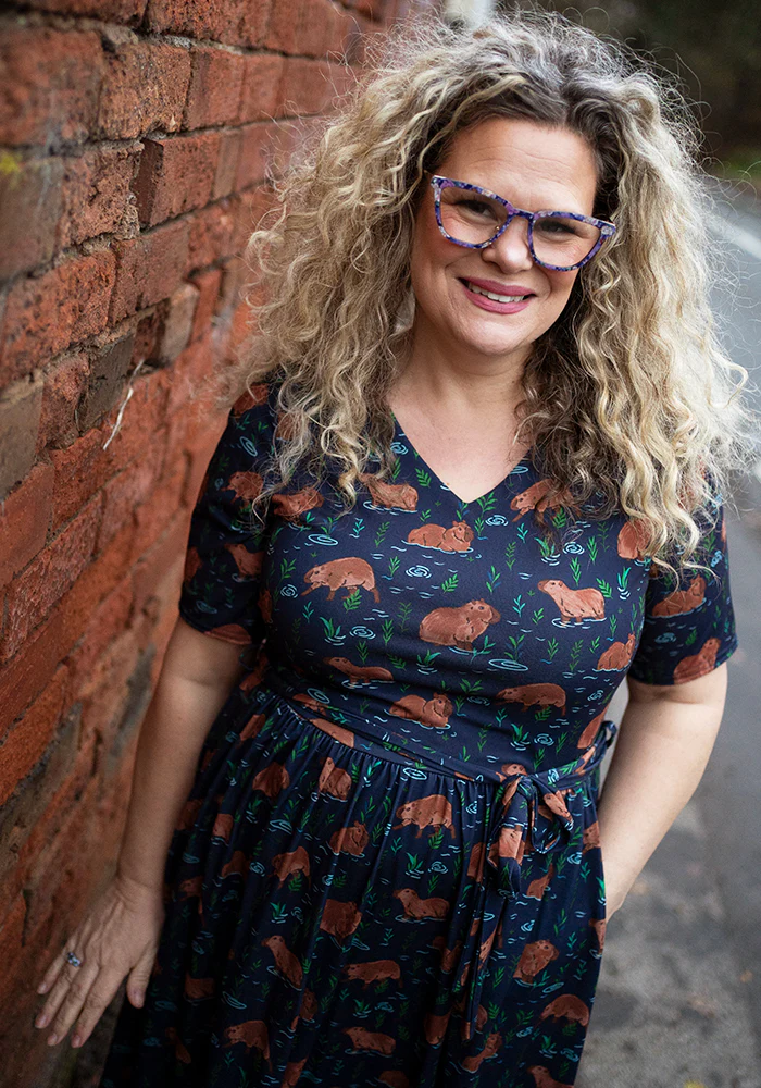 Cicely Capybara Print Jersey Midi Dress - Image 9